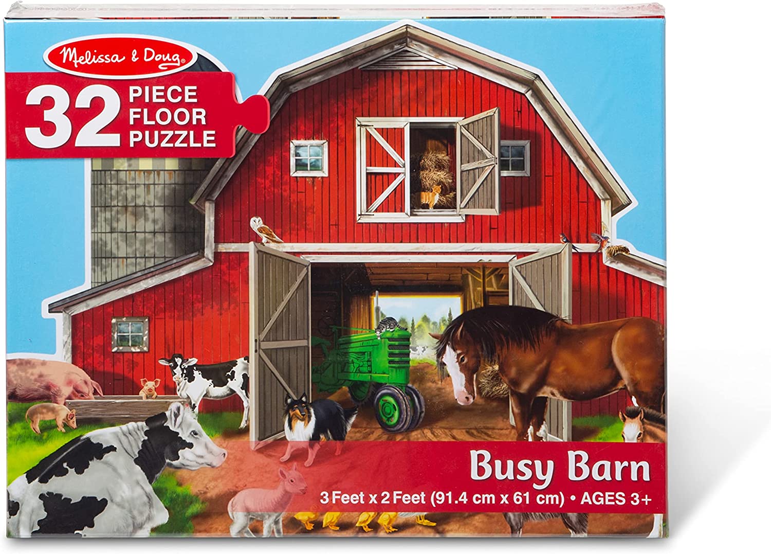 Melissa & Doug Floor Puzzle, 32 Pcs - Barn-Shaped