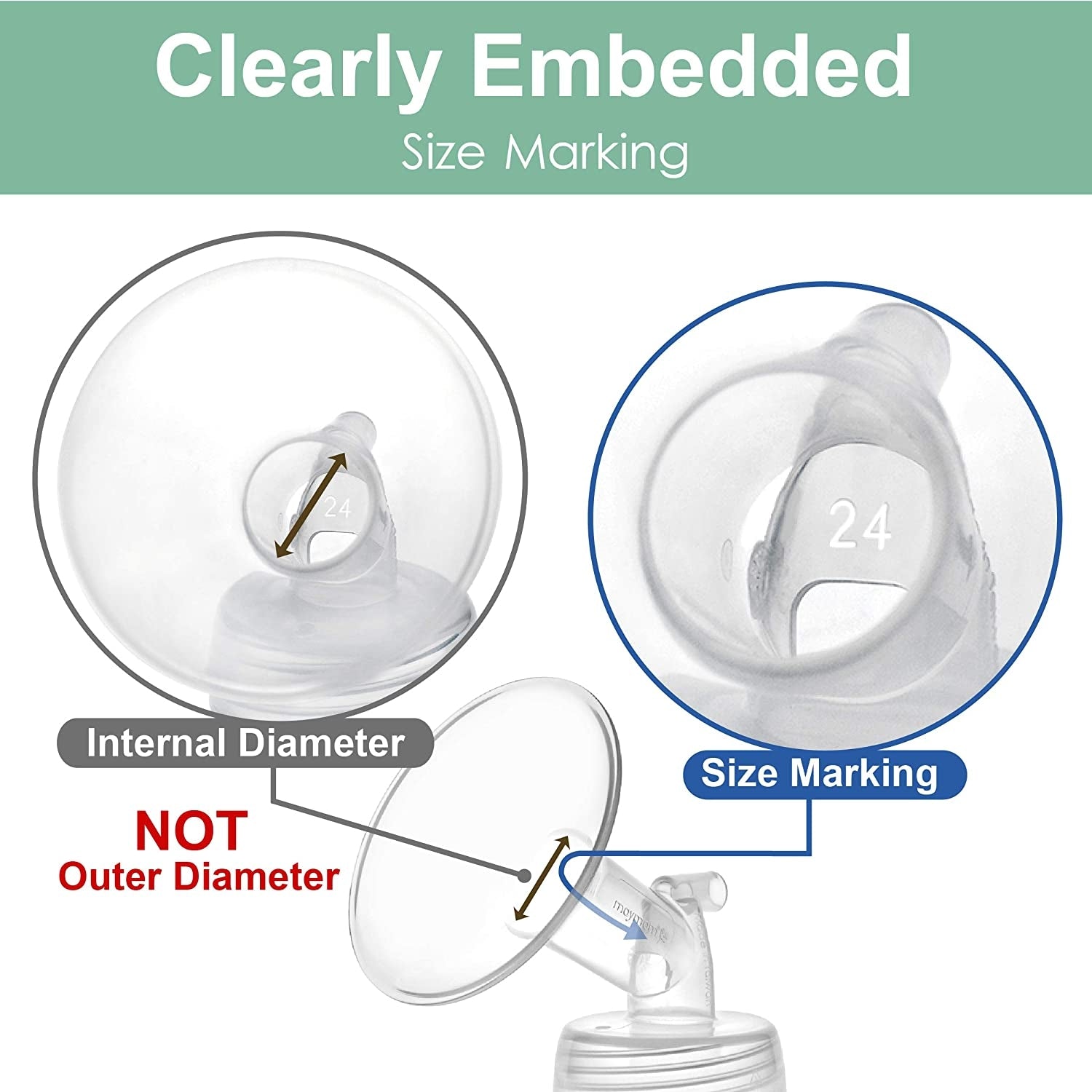 Maymom Flange for Spectra with Valve (Wide-Neck), 2pc (17 Sizes)
