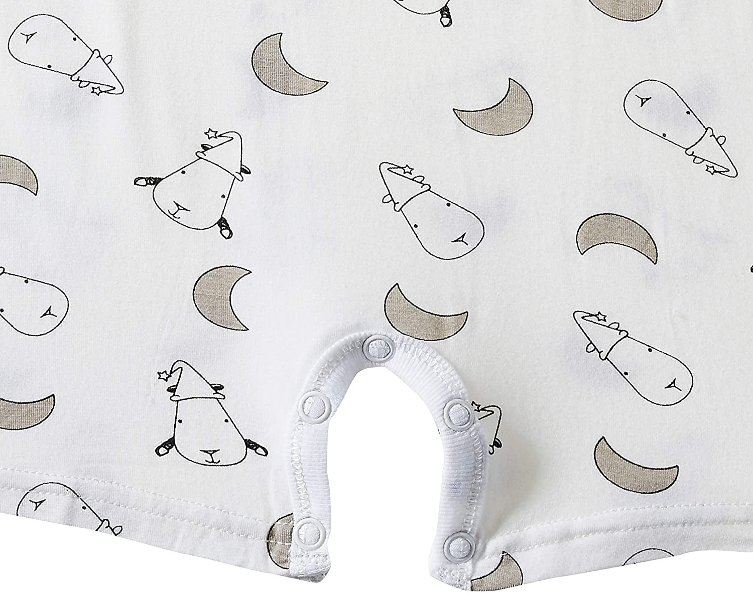 Baa Baa Sheepz Baby Short Sleeve Romper - Small Moon & Sheep White (4 Sizes)