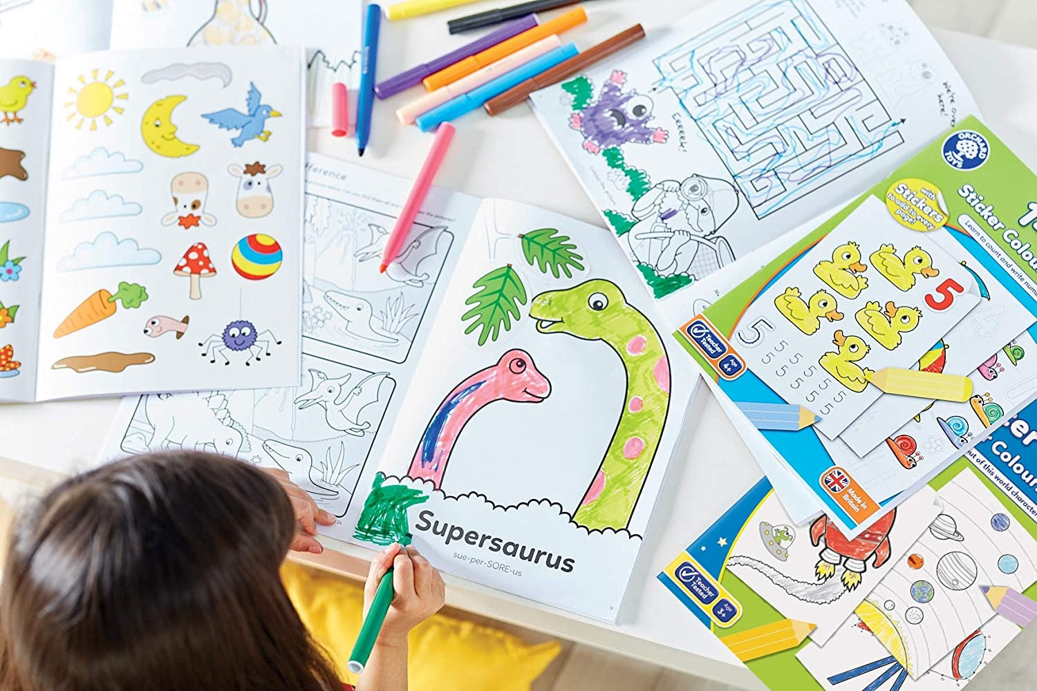 Orchard Toys Sticker Colouring Book Series (4 Titles) - Pupsik Singapore