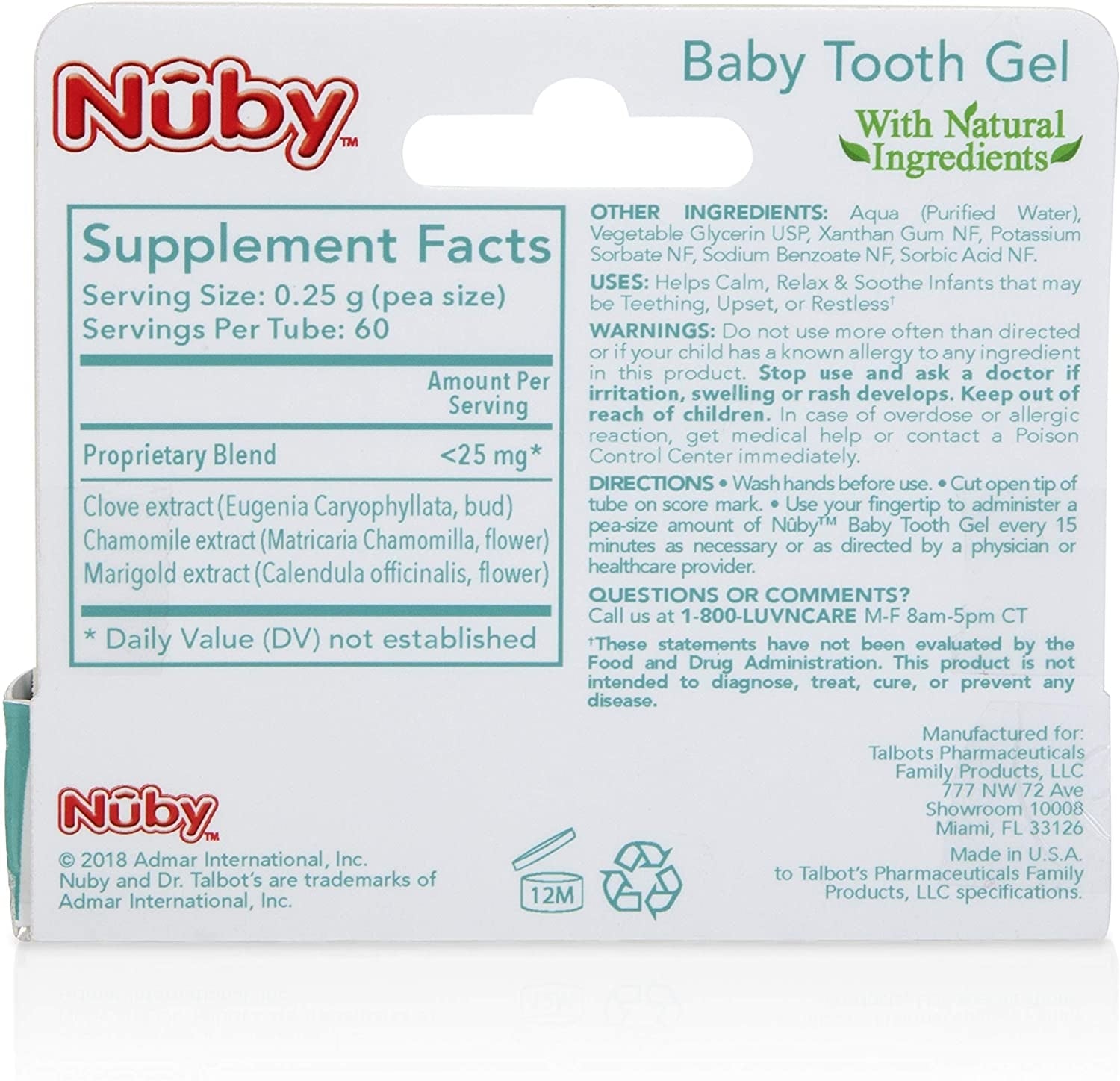 Nuby Dr Talbot's Baby Tooth Gel, 15g