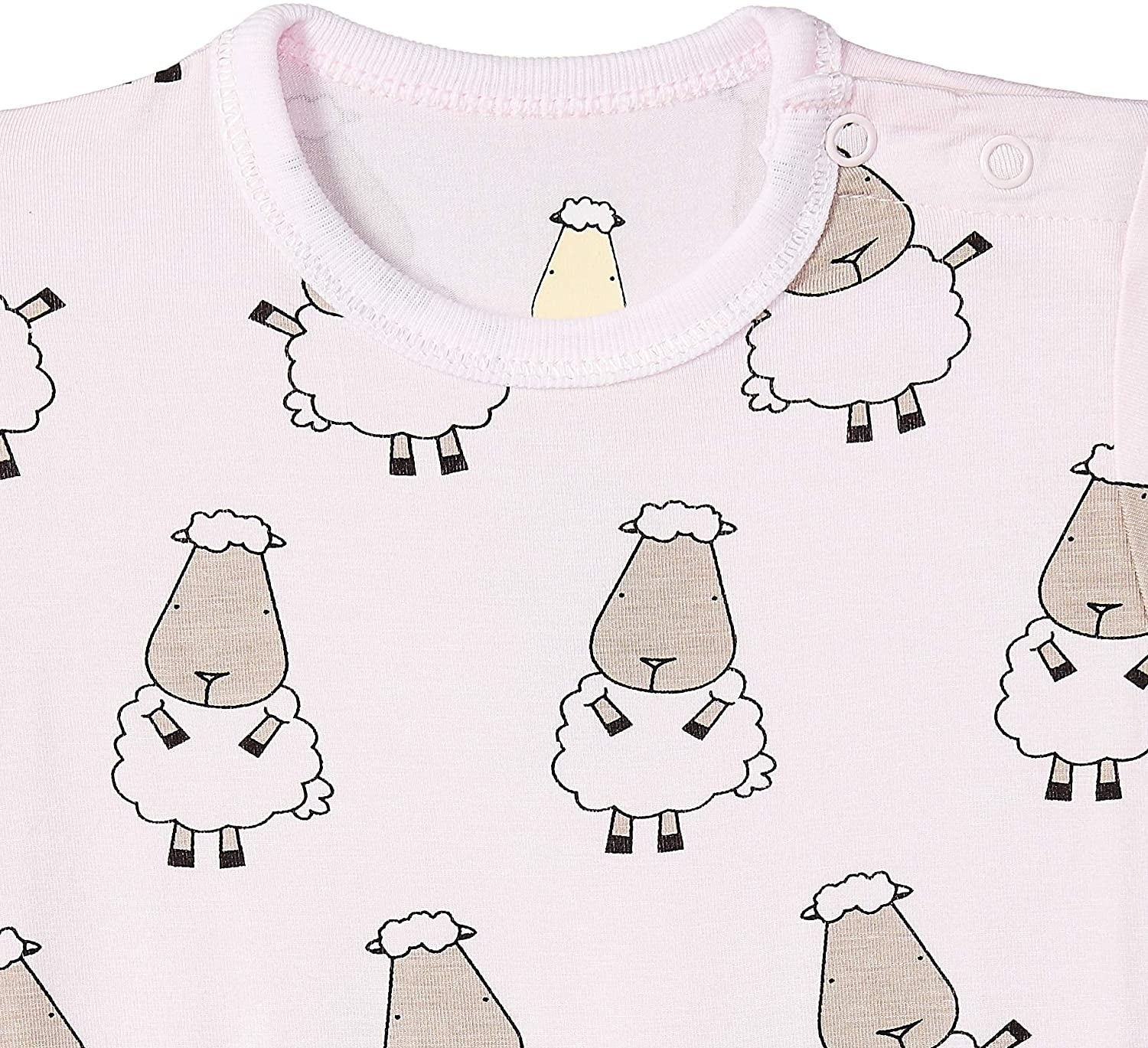Baa Baa Sheepz Baby Short Sleeve Romper - Big Sheep Pink