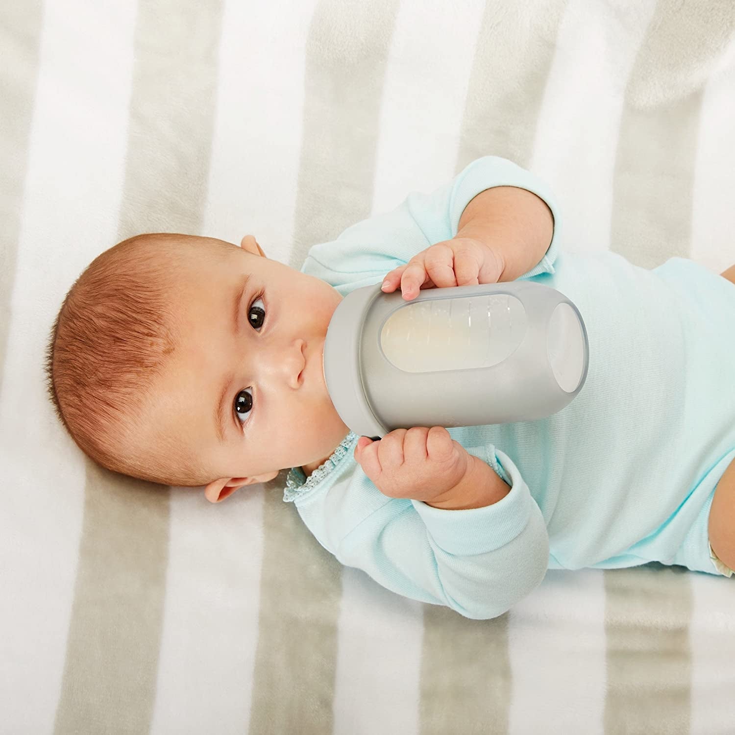 Boon Nursh Silicone Pouch Bottle, 8oz - Gray