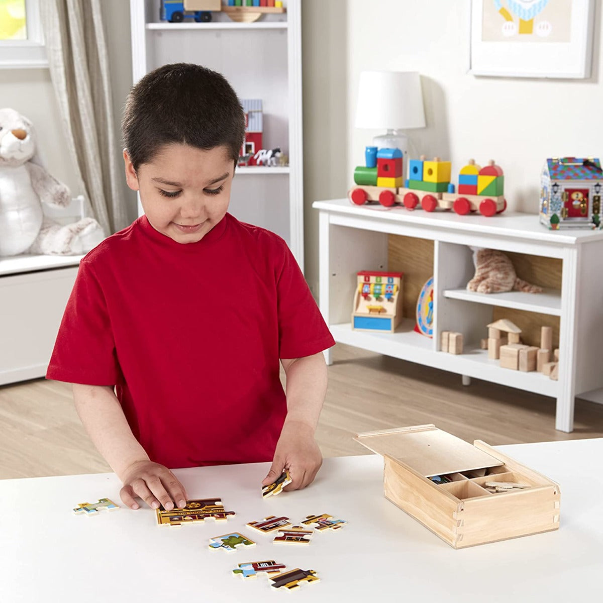Melissa & Doug Jigsaw Puzzles in a Box, 4 x 12pcs (4 Designs) - Pupsik Singapore