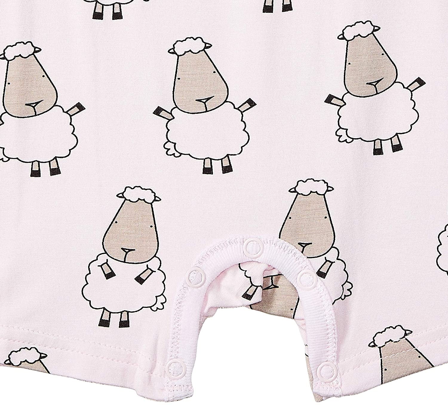 Baa Baa Sheepz Baby Short Sleeve Romper - Big Sheep Pink