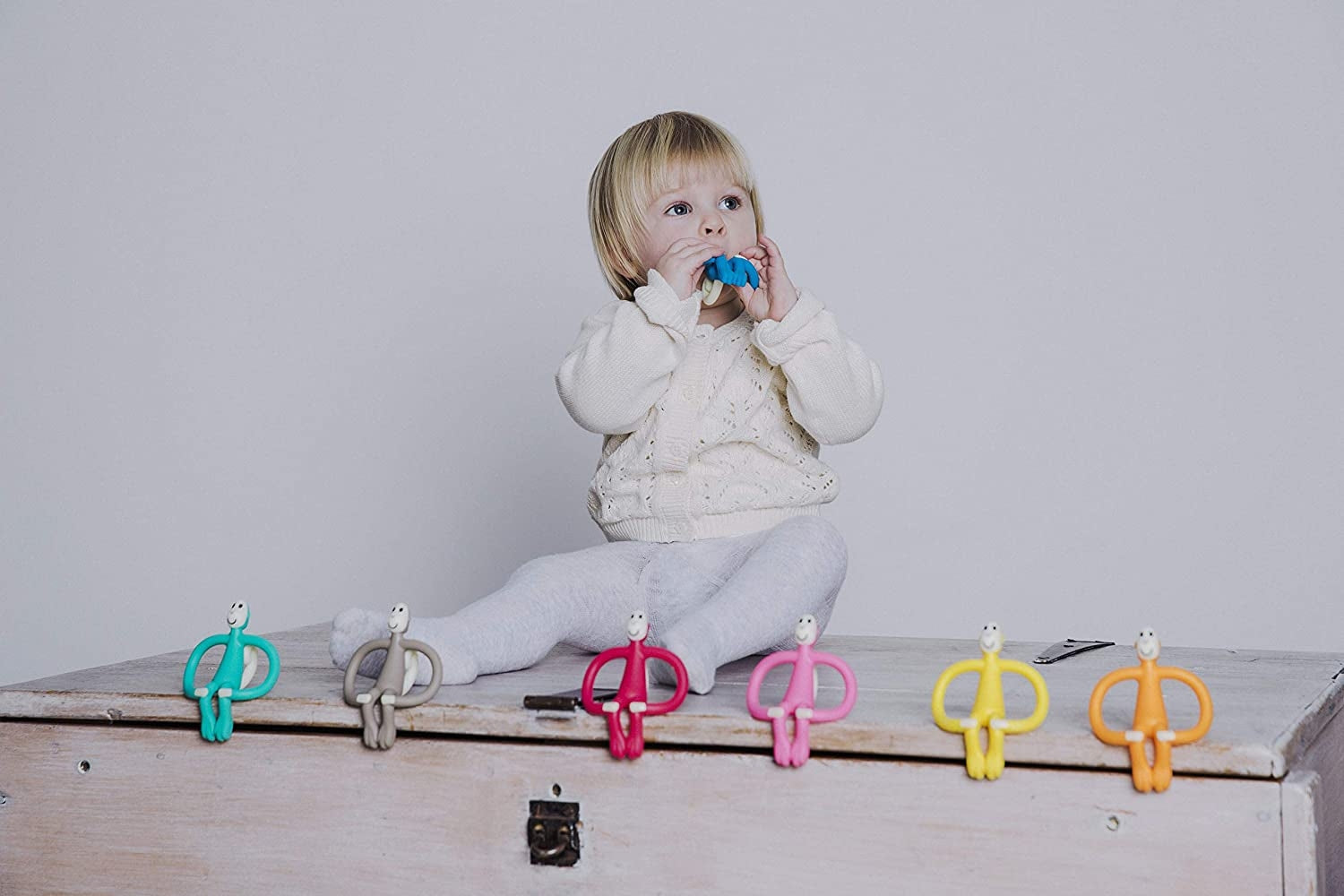 Matchstick Monkey Original Teething Toy - With Tail (12 Colors) - Pupsik Singapore