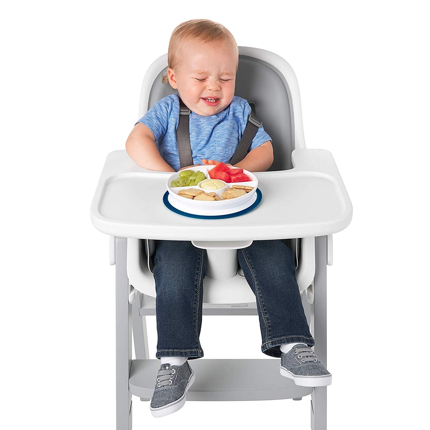 OXO Tot Stick & Stay Suction Divided Baby Plate (5 Colours) - Pupsik Singapore