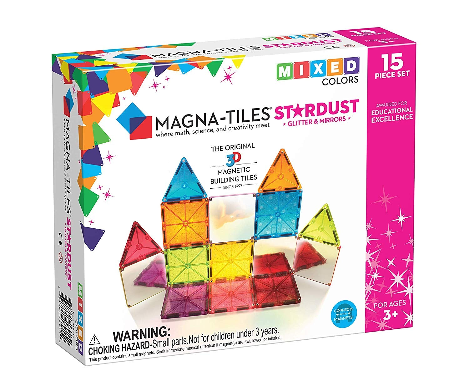 Magna-Tiles Stardust 15-Piece Set