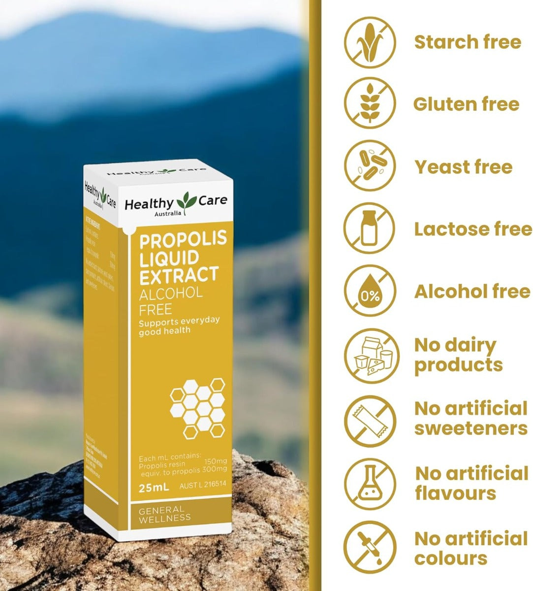 Healthy Care Propolis Liquid Extract - Alcohol-Free, 25ml (Exp 09/27)