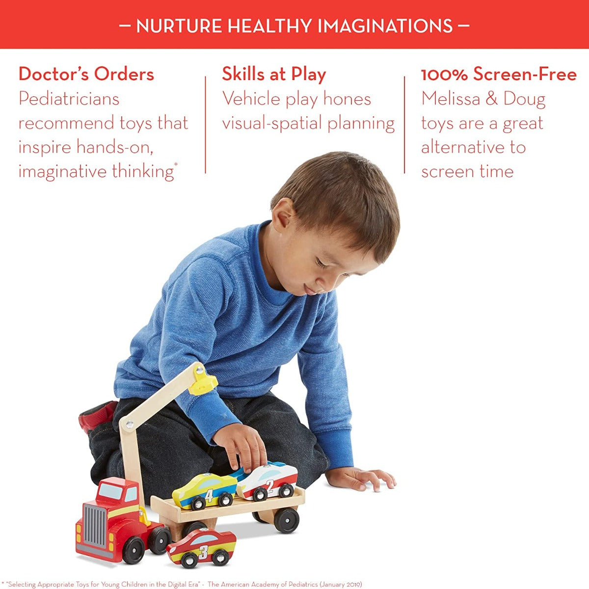 Melissa & Doug Magnetic Wooden Car Loader Set