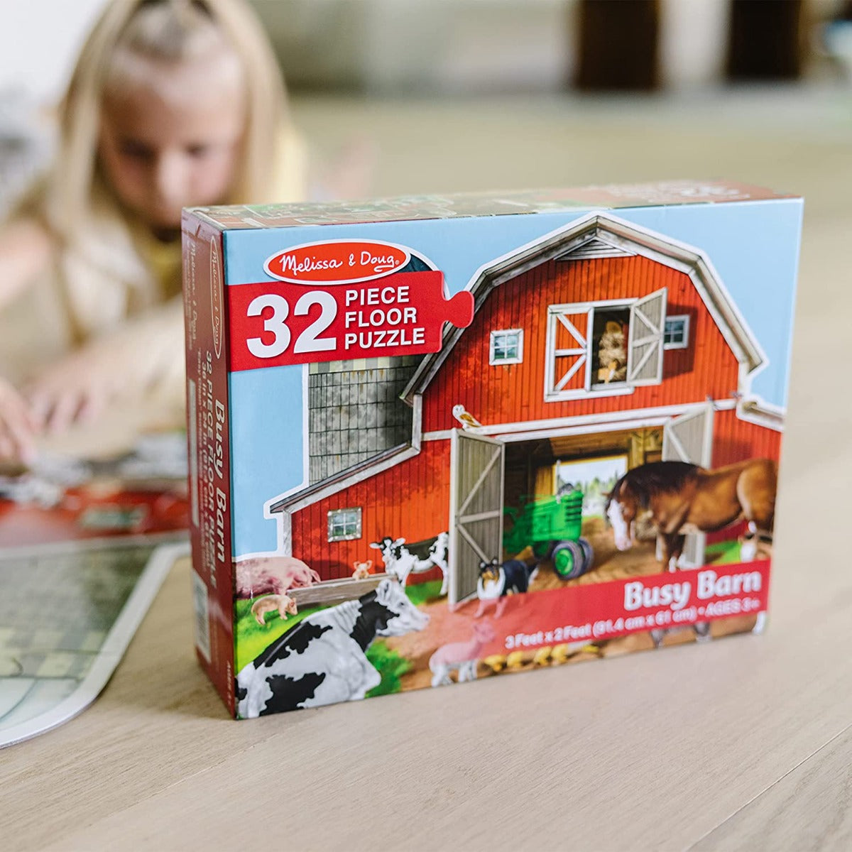 Melissa & Doug Floor Puzzle, 32 Pcs - Barn-Shaped