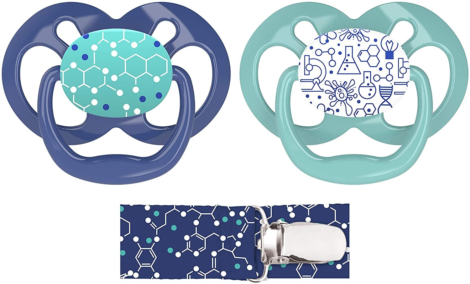 Dr. Brown's Advantage Baby Pacifiers with Clip - Stage 2 (6-18m) (2pc) - Blue