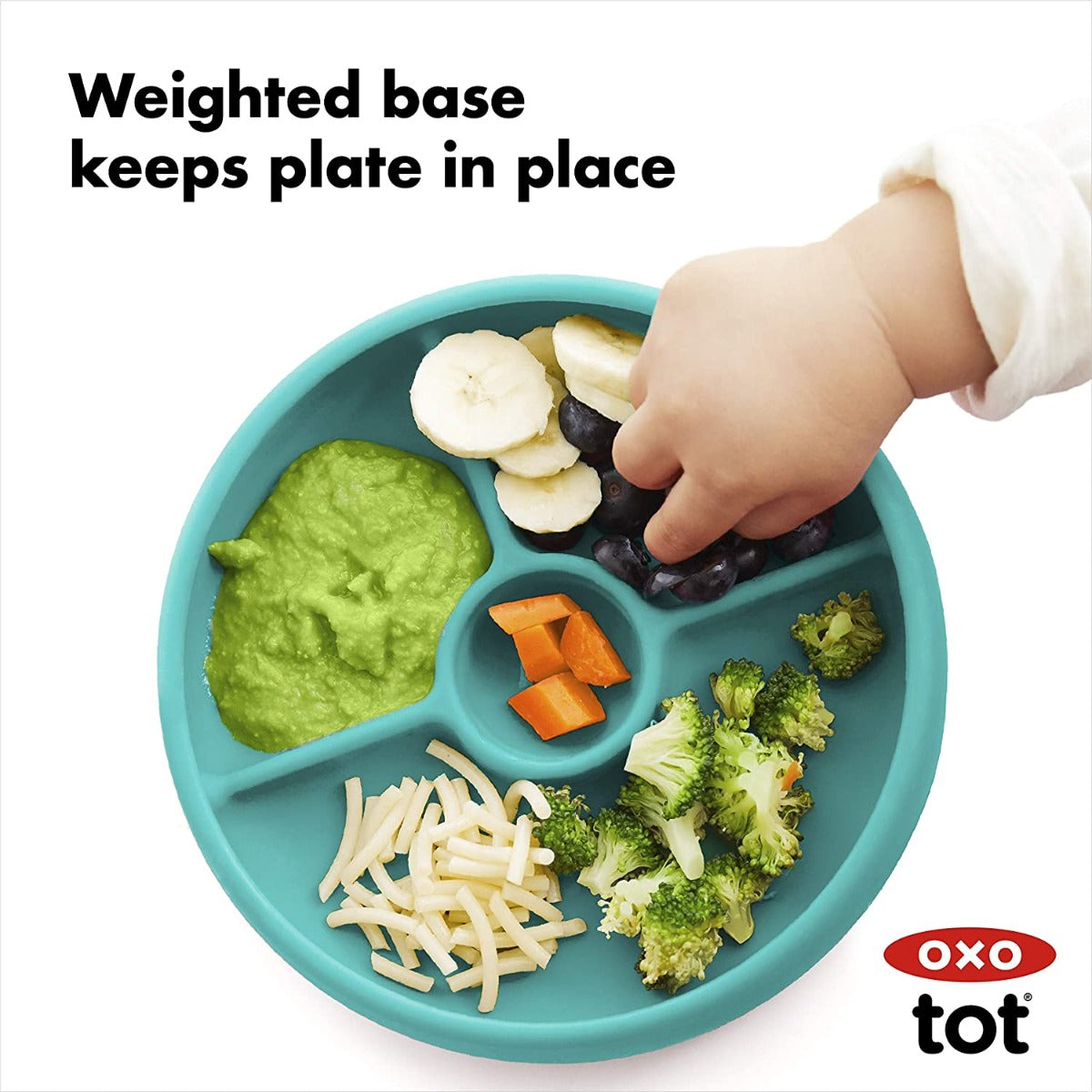 OXO Tot Divided Silicone Plate (3 Colors) - Pupsik Singapore