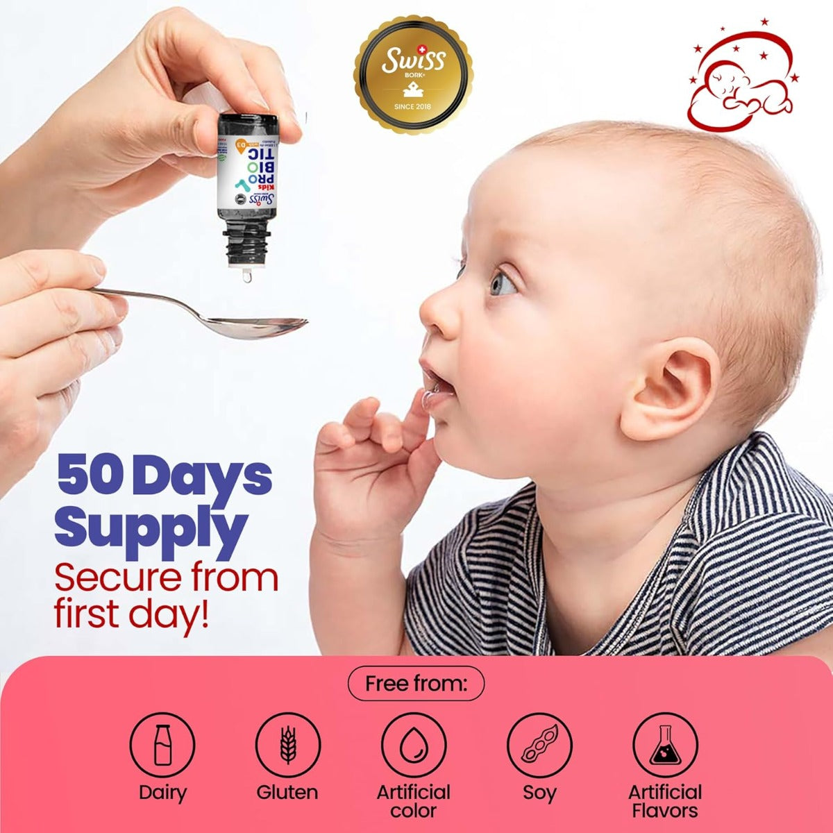 Swiss Bork Probiotics Kid Drop with Vitamin D3, 10ml (Exp 07/27)