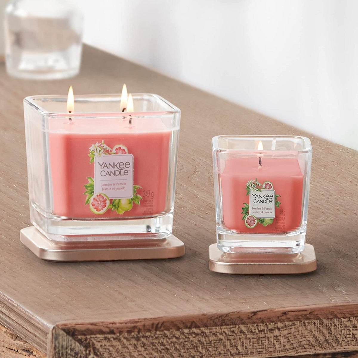 Yankee Candle Medium 3-Wick Square Candle (12.25oz) - Jasmine & Pomelo
