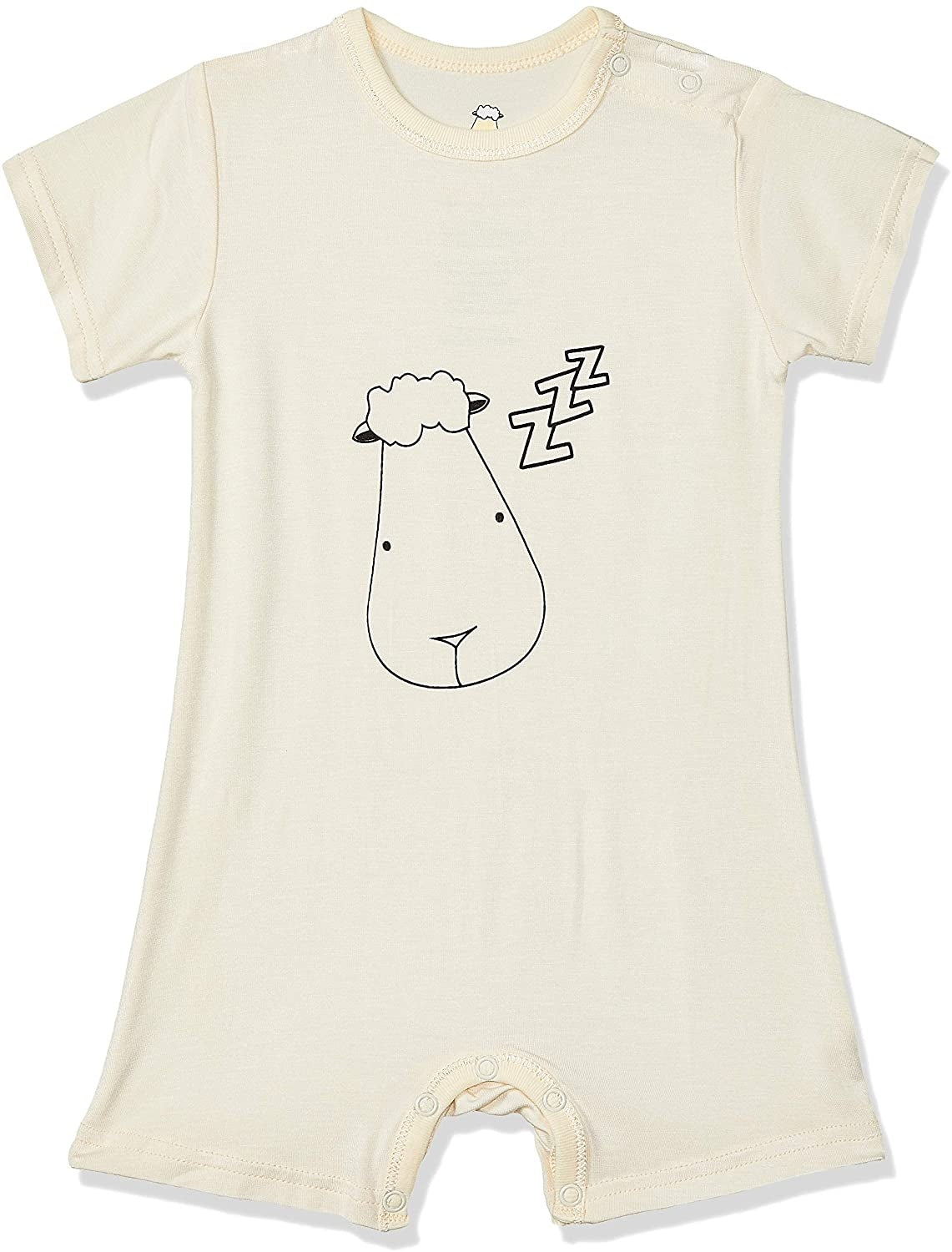 Baa Baa Sheepz Baby Short Sleeve Romper - Sleepy Sheep Yellow (4 Sizes)