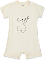 Baa Baa Sheepz Baby Short Sleeve Romper - Sleepy Sheep Yellow (4 Sizes)