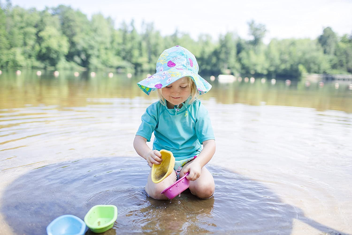 IPlay Brim Sun Protection Hat - Aqua Coral Reef (2 Sizes)