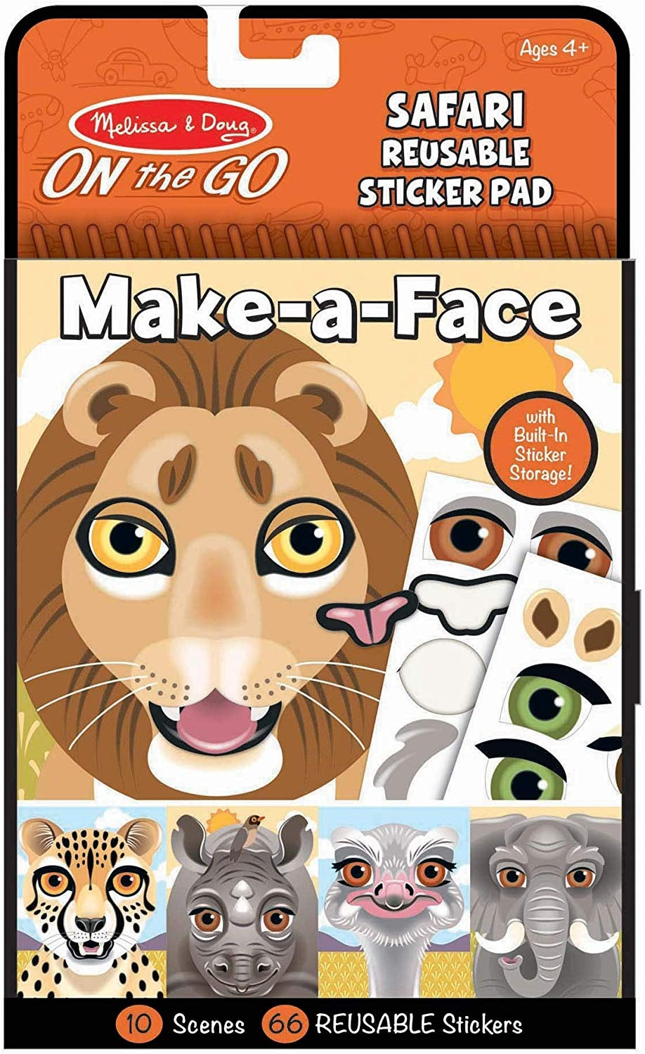 Melissa & Doug Make-a-Face Reusable Stickers - Safari