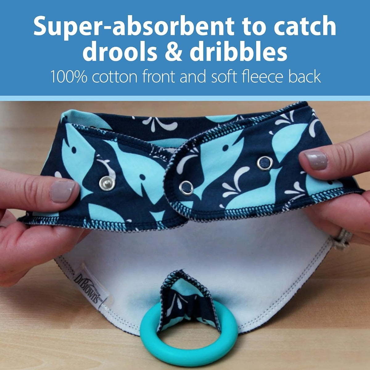 Dr Brown's Bandana Bib with Snap-On Teether, 2pk (3 Designs)
