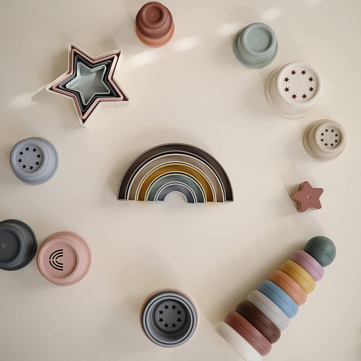 Mushie Rainbow Stacker Toy (3 Colours)
