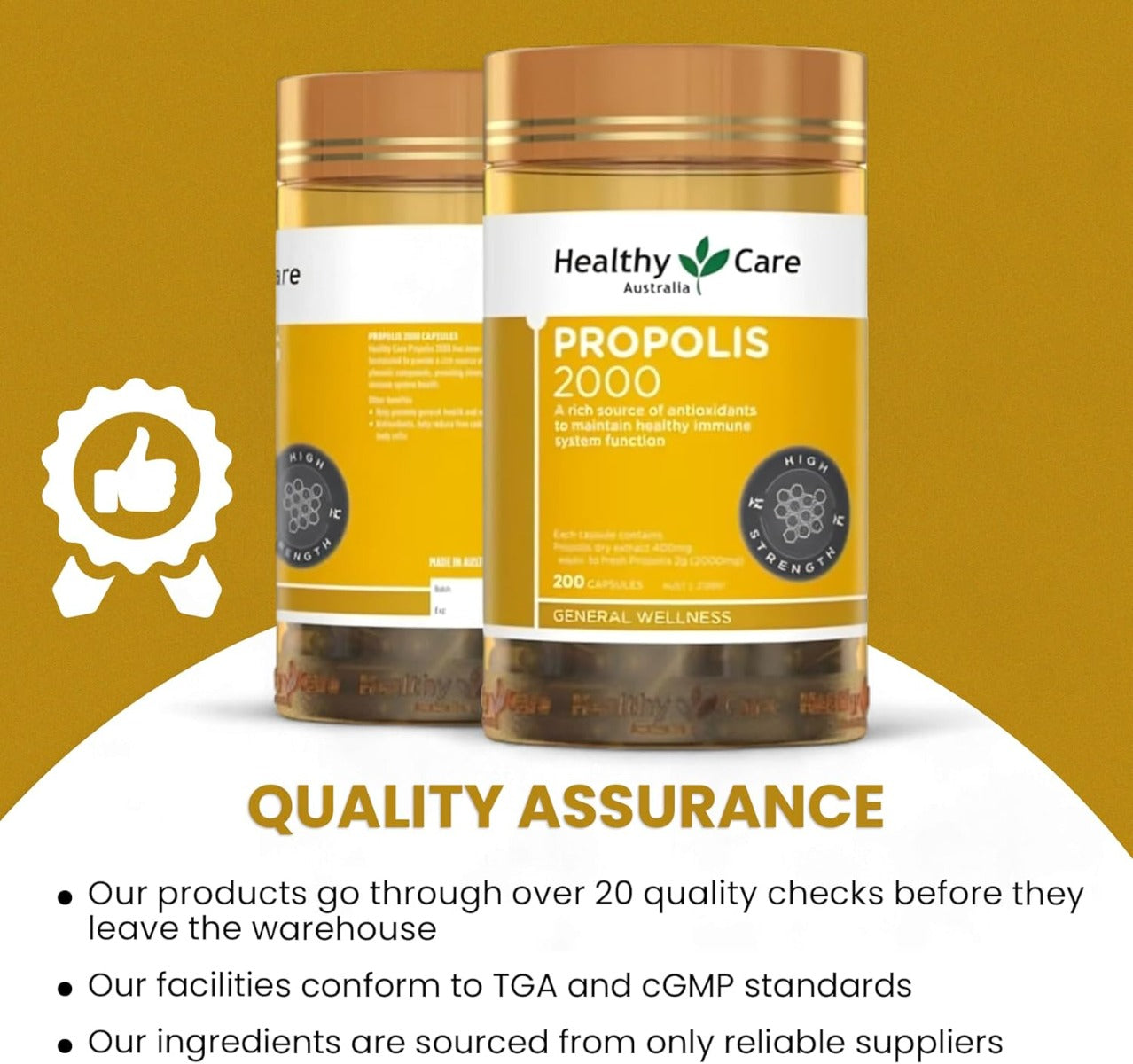 Healthy Care Propolis 2000mg, 200 Capsules (Exp 07/27)