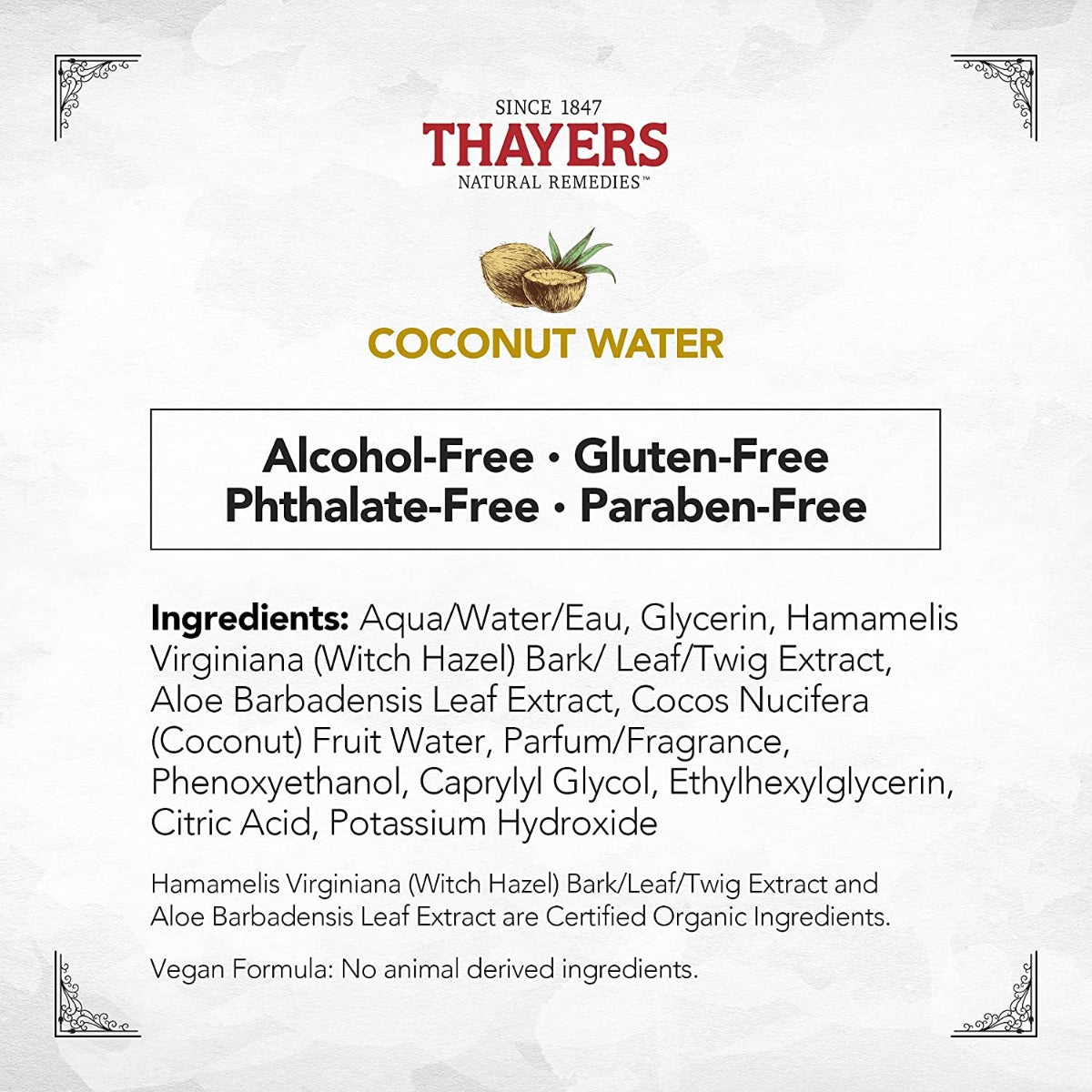 Thayers Witch Hazel Facial Mist w/ Aloe Vera, 237ml – Coconut Water