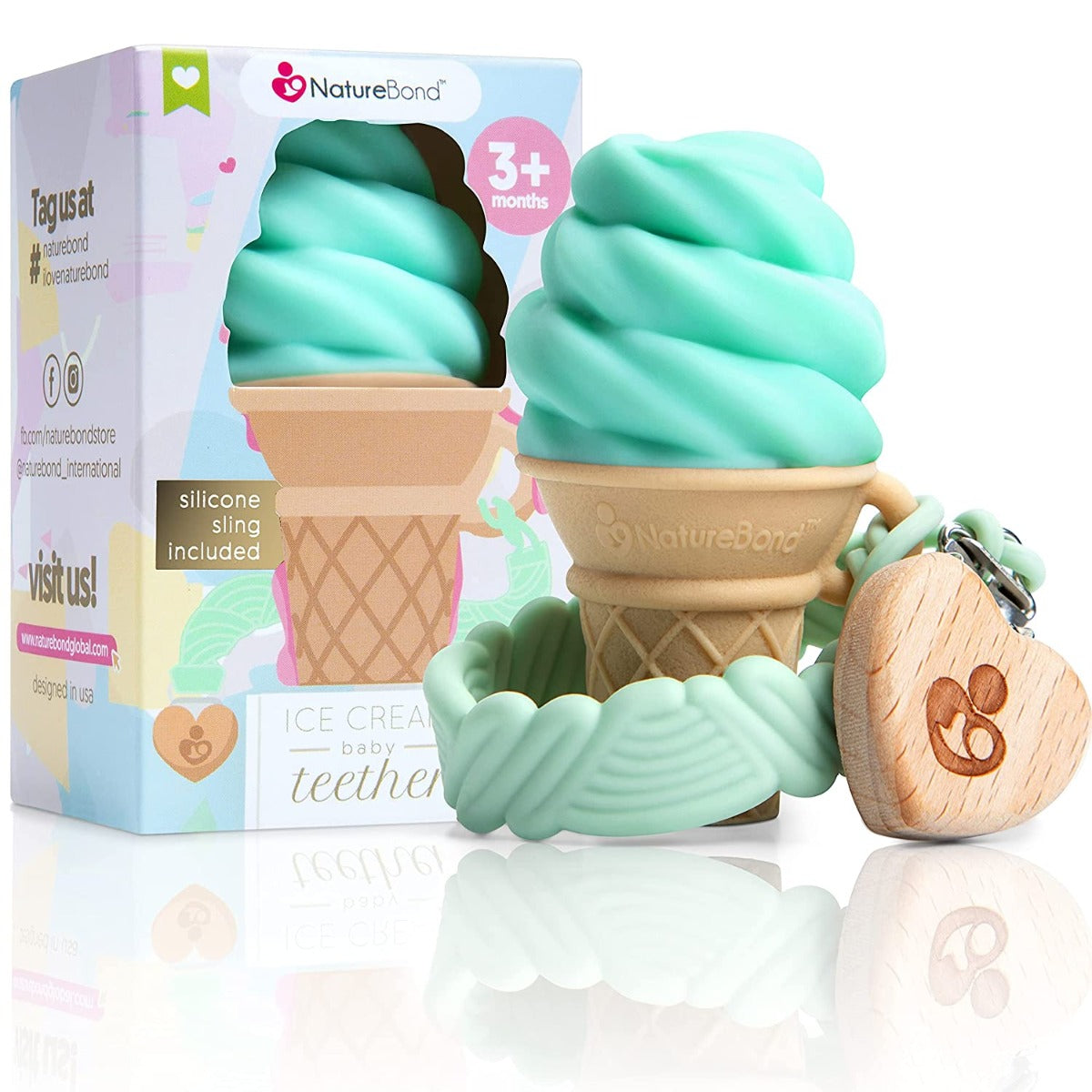 NatureBond Ice Cream Silicone Baby Teether (5 Colours)