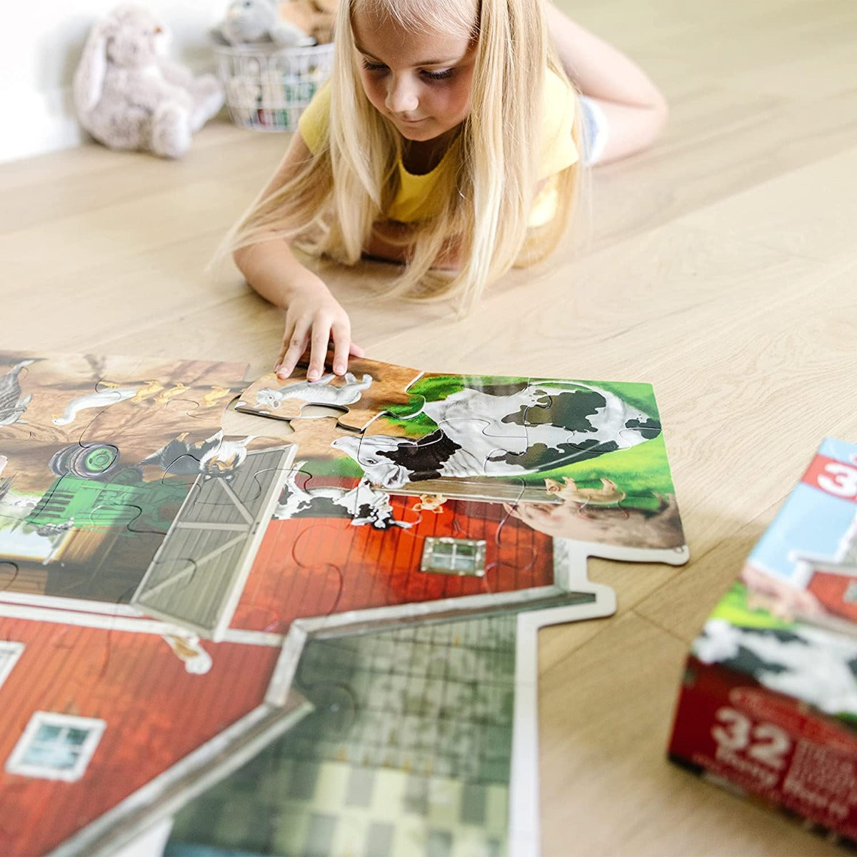 Melissa & Doug Floor Puzzle, 32 Pcs - Barn-Shaped