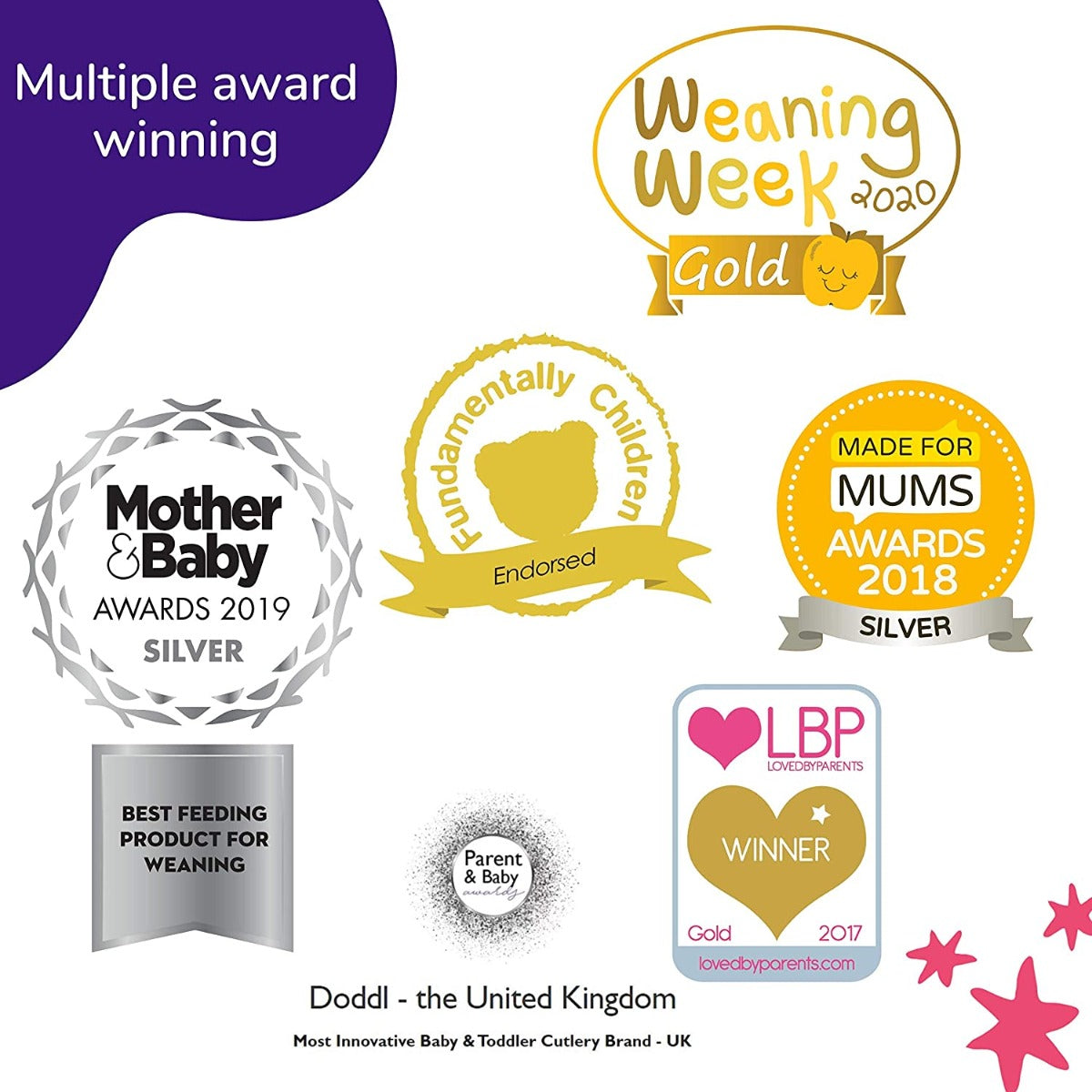 Doddl Baby Fork & Spoon Set (12m+) - 3 Colors - Pupsik Singapore