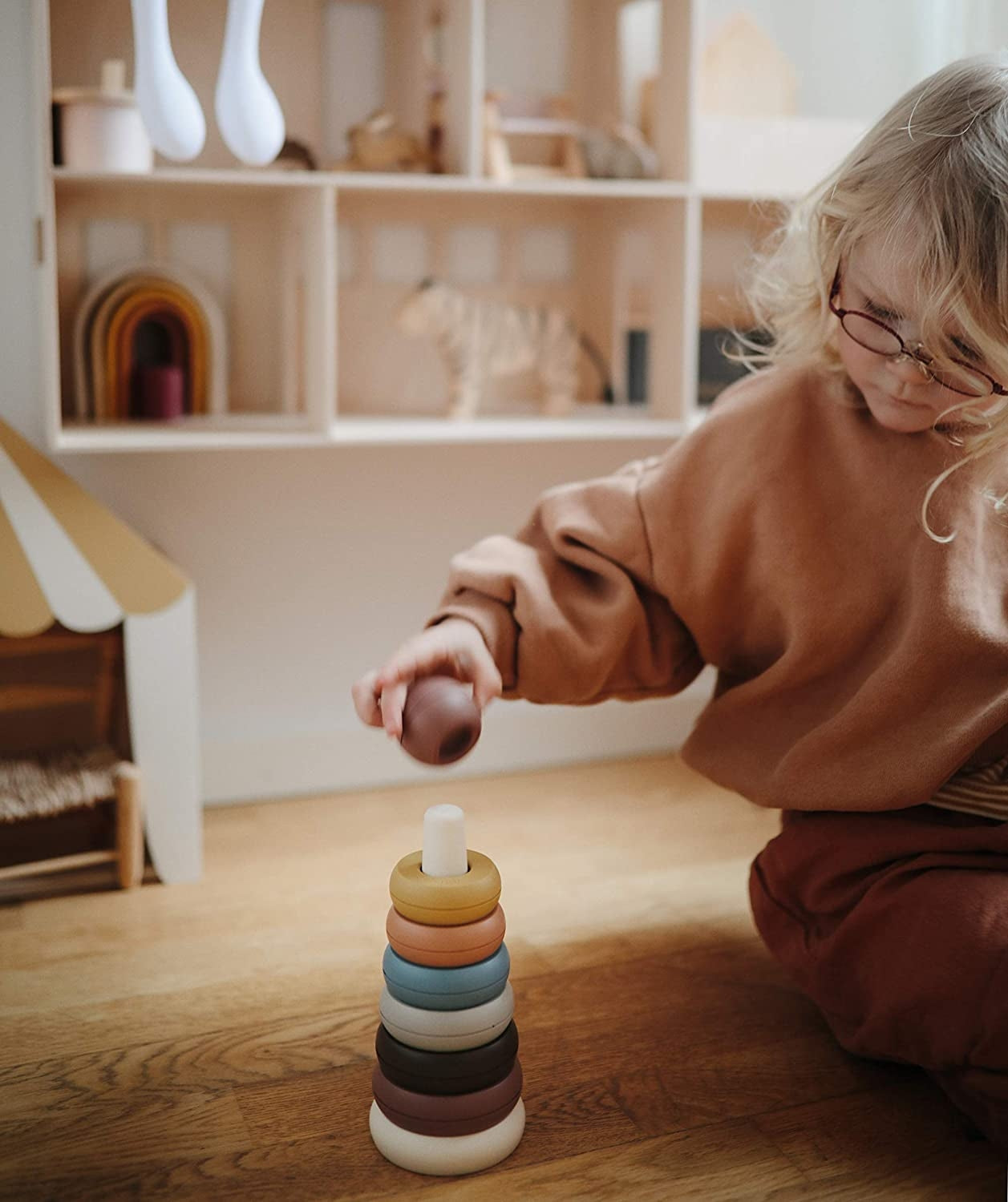 Mushie Stacking Rings Toy - Rustic