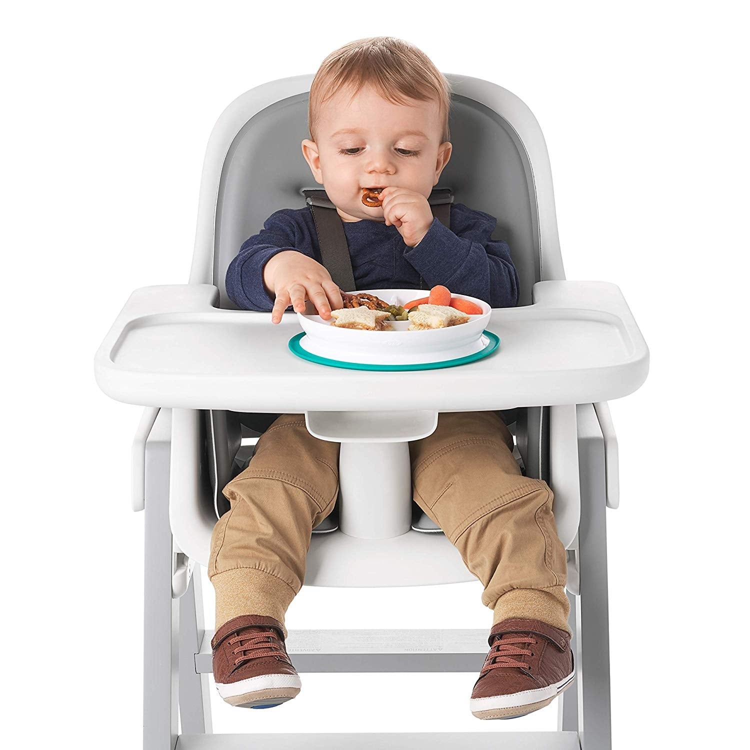 OXO Tot Stick & Stay Suction Divided Baby Plate (5 Colours) - Pupsik Singapore