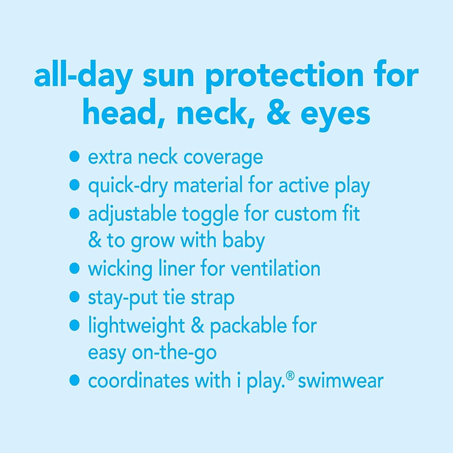 IPlay Flap Sun Protection Hat - Royal Blue Sea Friends (2 Sizes)