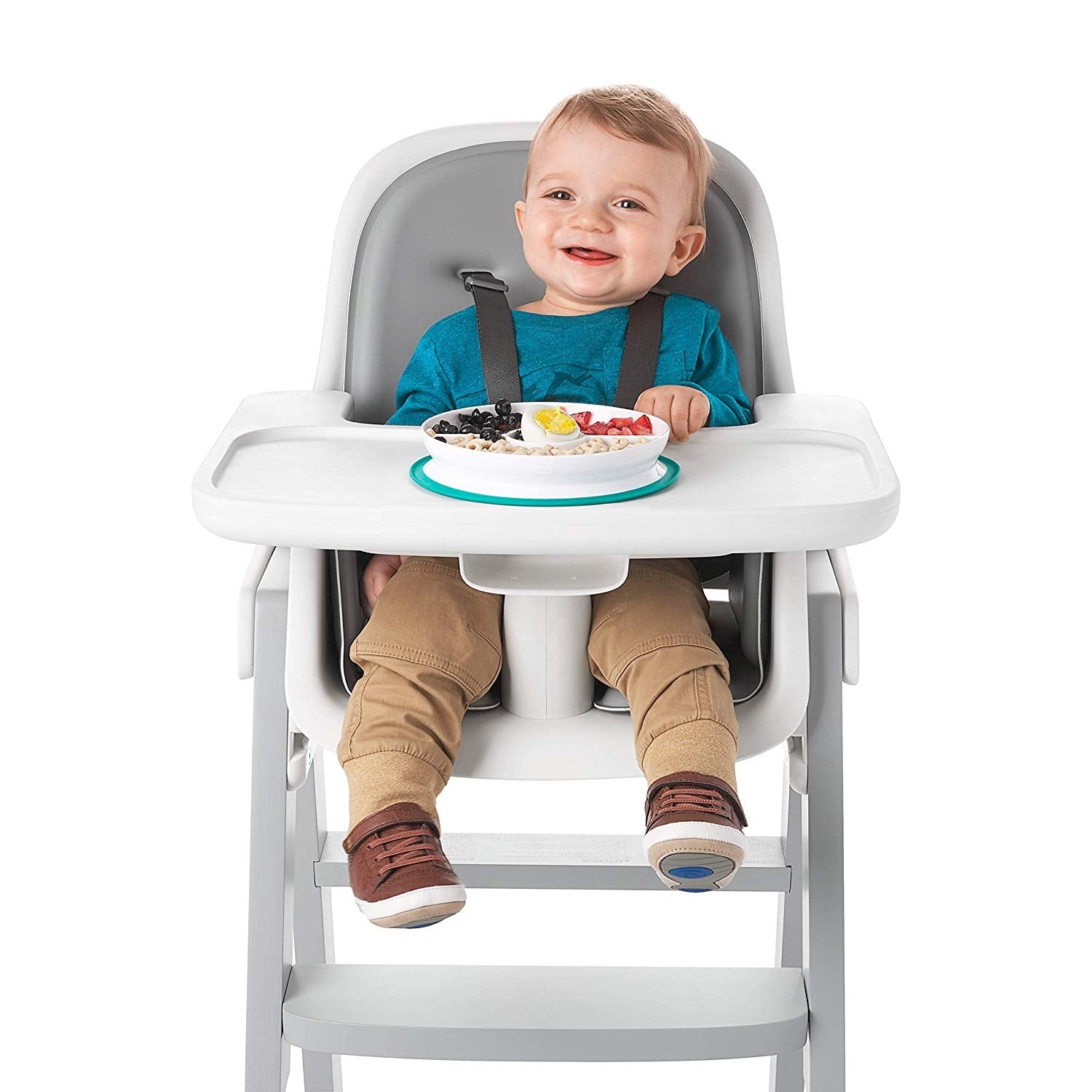 OXO Tot Stick & Stay Suction Divided Baby Plate (5 Colours) - Pupsik Singapore