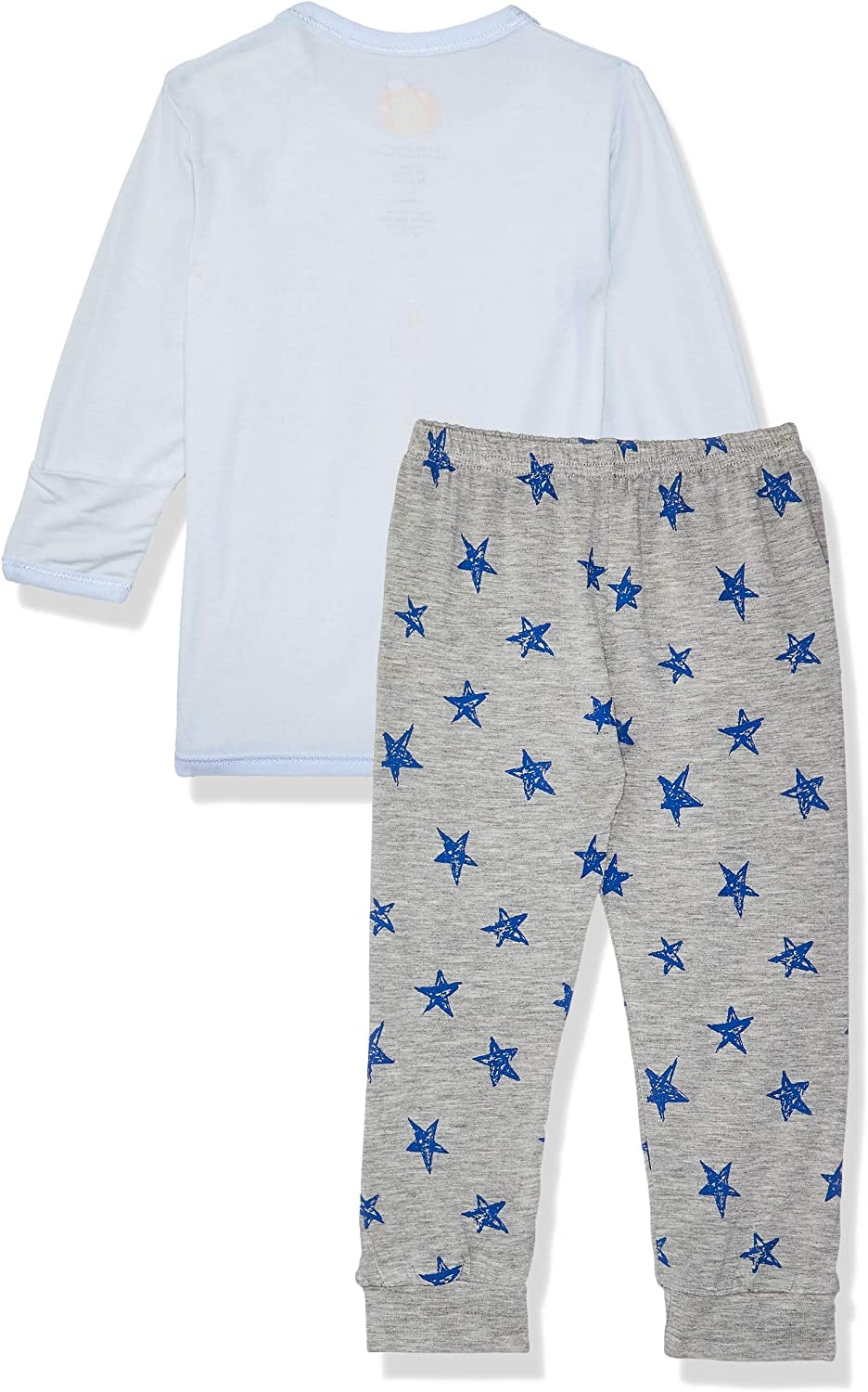 Baa Baa Sheepz Baby Long Sleeve Pyjama Set - Big Face Blue/Blue Star Grey (5 Sizes)