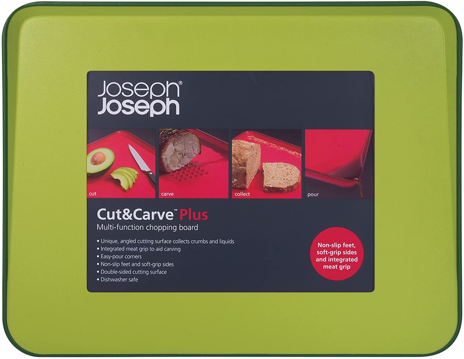 Joseph Joseph Cut&Carve Plus Chop Board (Large) - Green