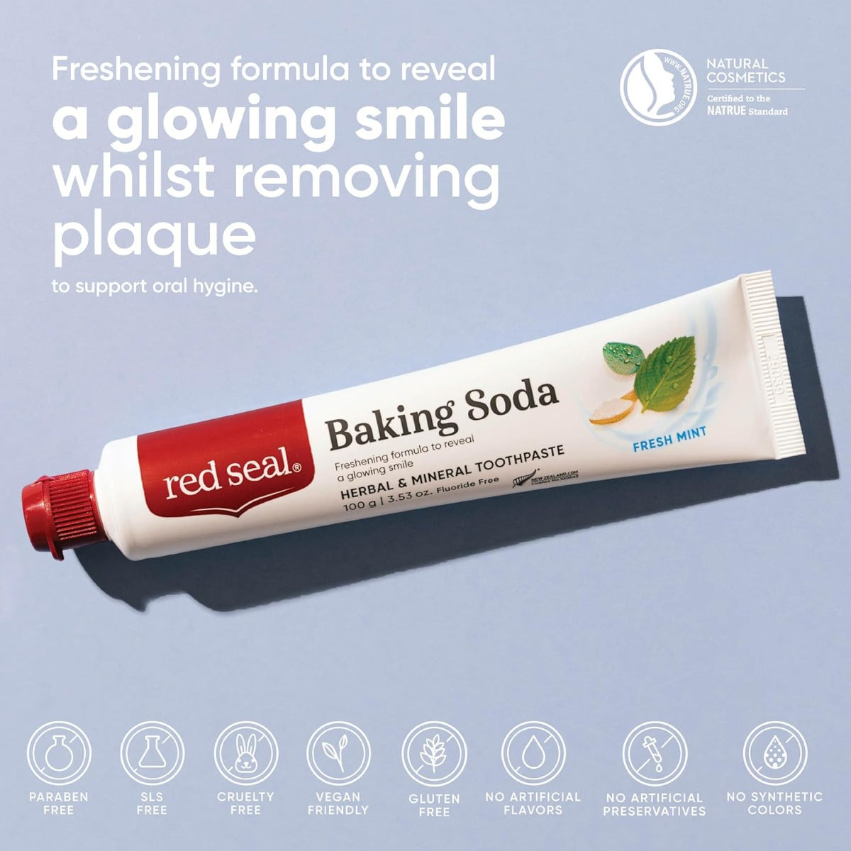 Red Seal Baking Soda Fresh Mint Natural Toothpaste, 100g (Exp 12/27)