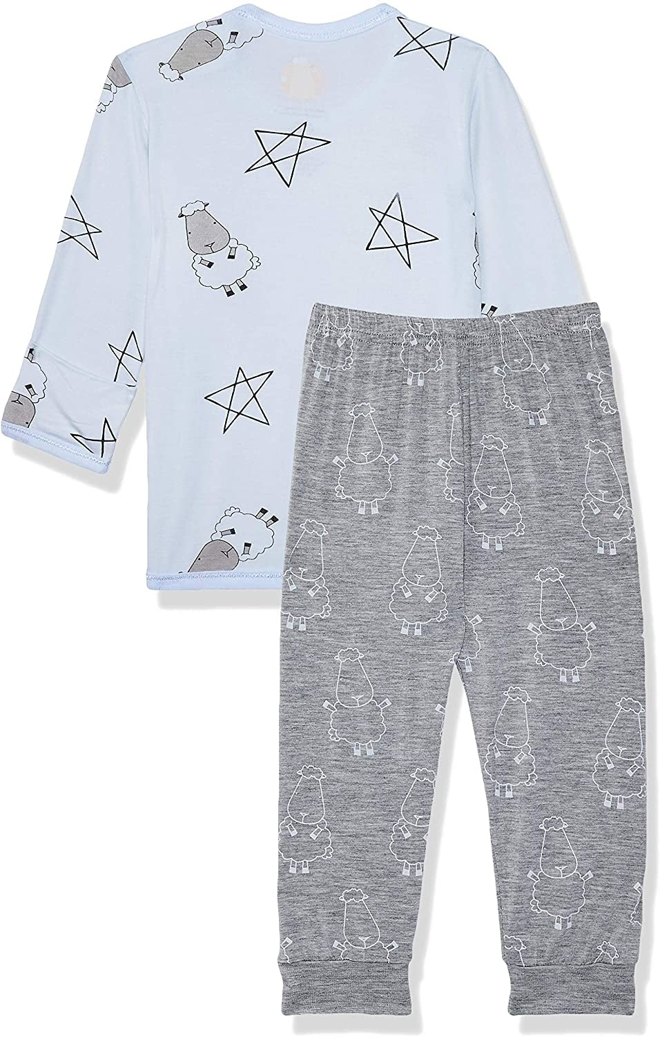 Baa Baa Sheepz Baby Long Sleeve Pyjama Set - Big Star & Sheepz Blue/Big Sheep Grey (3 Sizes)