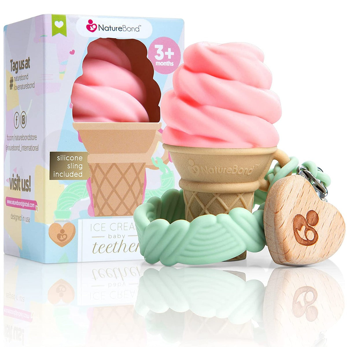 NatureBond Ice Cream Silicone Baby Teether (5 Colours) - Pupsik Singapore