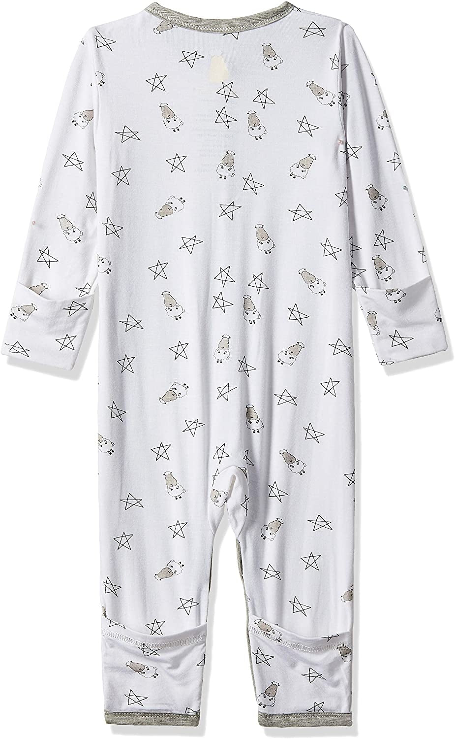 Baa Baa Sheepz Baby Middle Snap Romper - Small Star & Sheep White (4 Sizes)