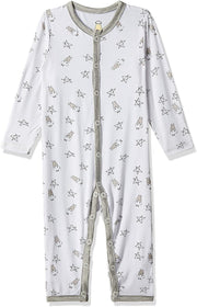 Baa Baa Sheepz Baby Middle Snap Romper - Small Star & Sheep White (4 Sizes)
