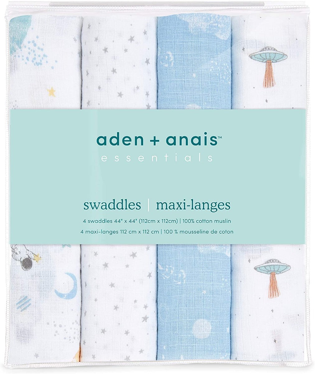 Aden Anais Essentials Muslin Cotton Swaddle (44 x 44 in), 4pk (31 Designs) - Pupsik Singapore
