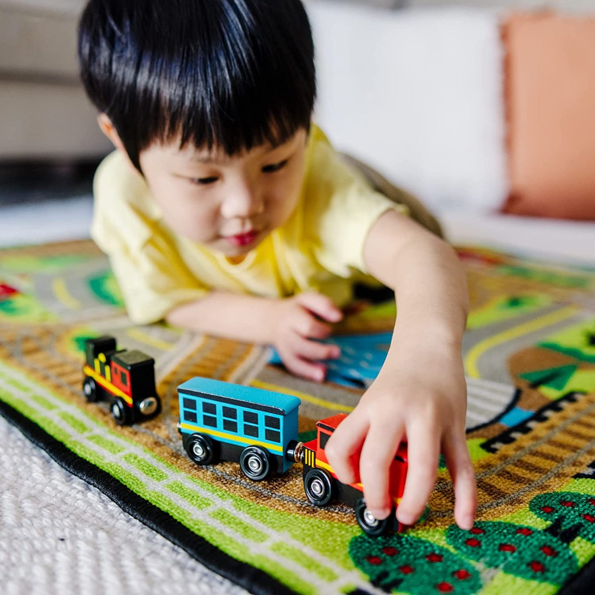 Melissa & Doug Wooden Train & Cars Set