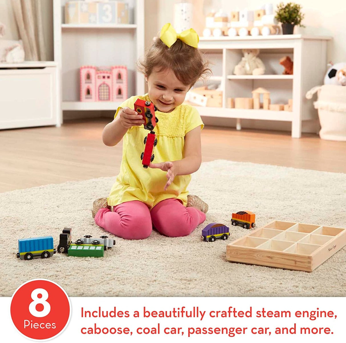 Melissa & Doug Wooden Train & Cars Set