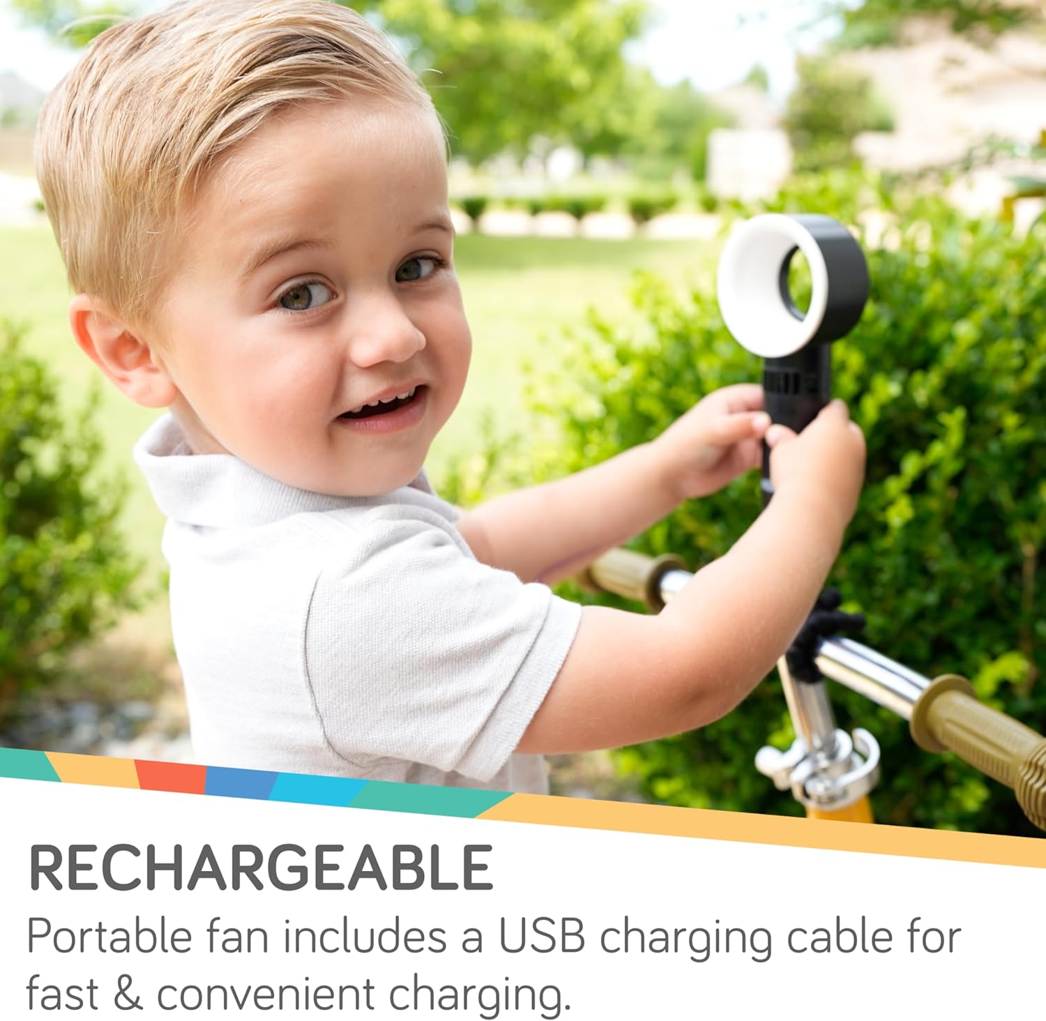 Nuby Bladeless Pram Fan | Flexible Tripod Baby Safe Stroller Fan