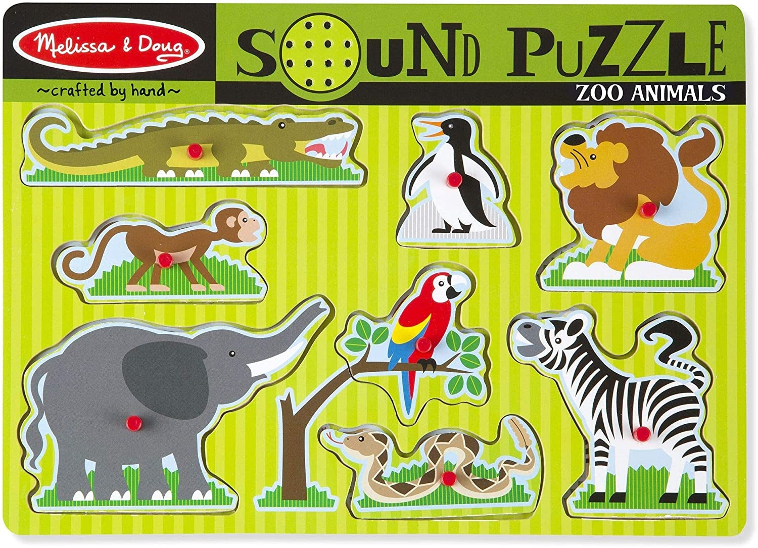 Melissa & Doug Zoo Animals Wooden Sound Puzzle (8pc)