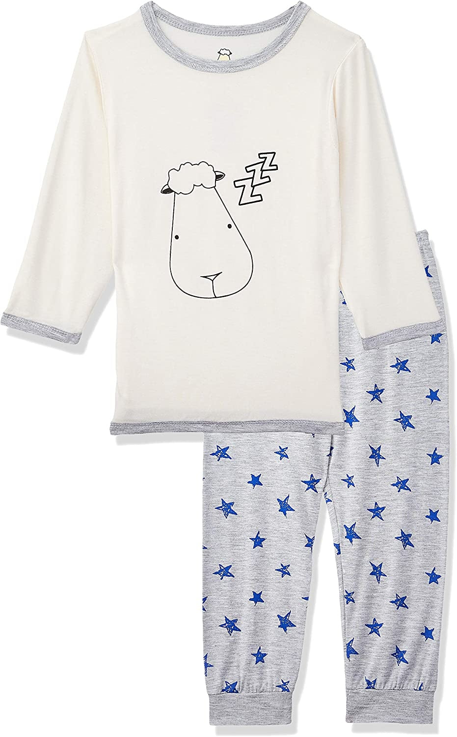 Baa Baa Sheepz Baby Long Sleeve Pyjama Set - Sleep Head Yellow + Blue Star Grey (4 Sizes)