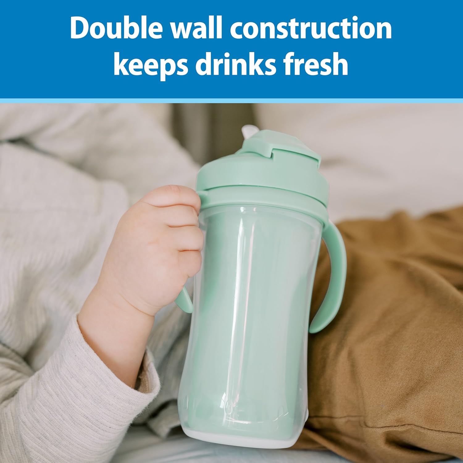 Dr. Brown’s Milestones Insulated Straw Cup, 10oz/300ml - 2pk (4 Colors) | 12M+
