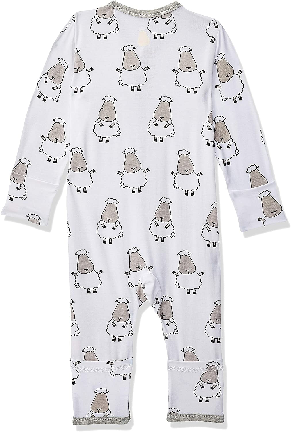 Baa Baa Sheepz Baby Middle Snap Romper - Big Sheep White (2 Sizes)