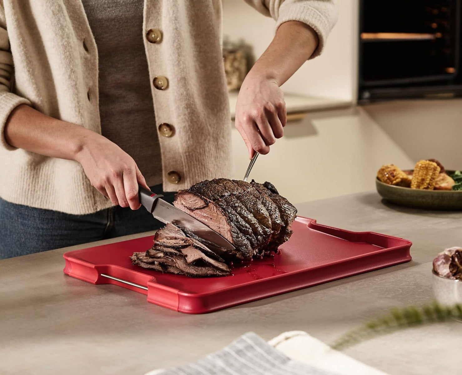 Joseph Joseph Cut&Carve Plus Multi-function Chopping Board, Extra Large (3 Colors) - Pupsik Singapore